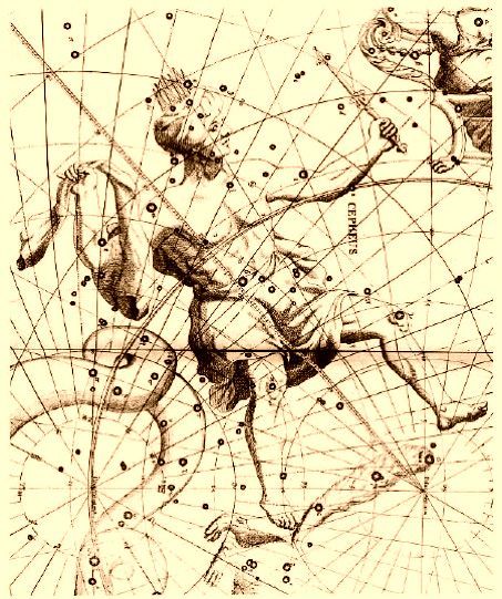 Lámina antigua de la constelación de Cefeo