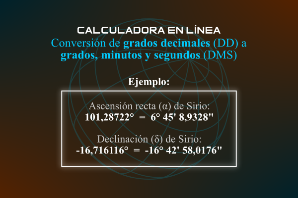 Conversión de grados decimales a grados, minutos y segundos.