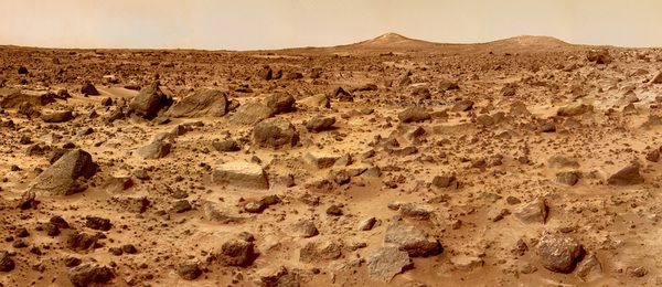Vista aérea del Valles Marineris de Marte