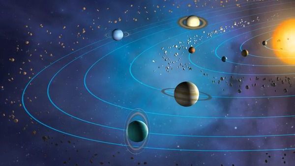 Representación artística de los movimientos orbitales de los planetas