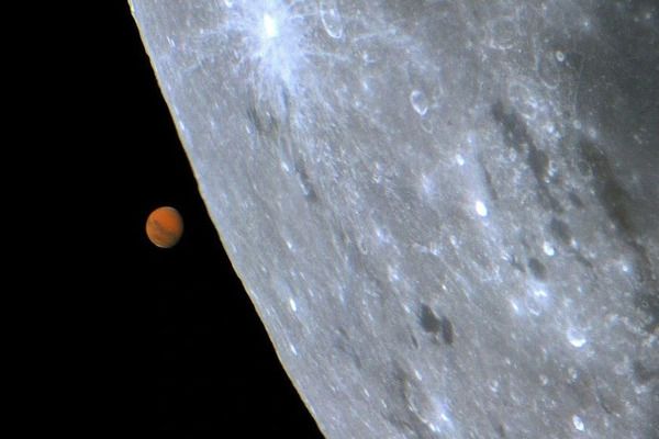 Ocultación del planeta Marte por la Luna